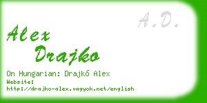 alex drajko business card
